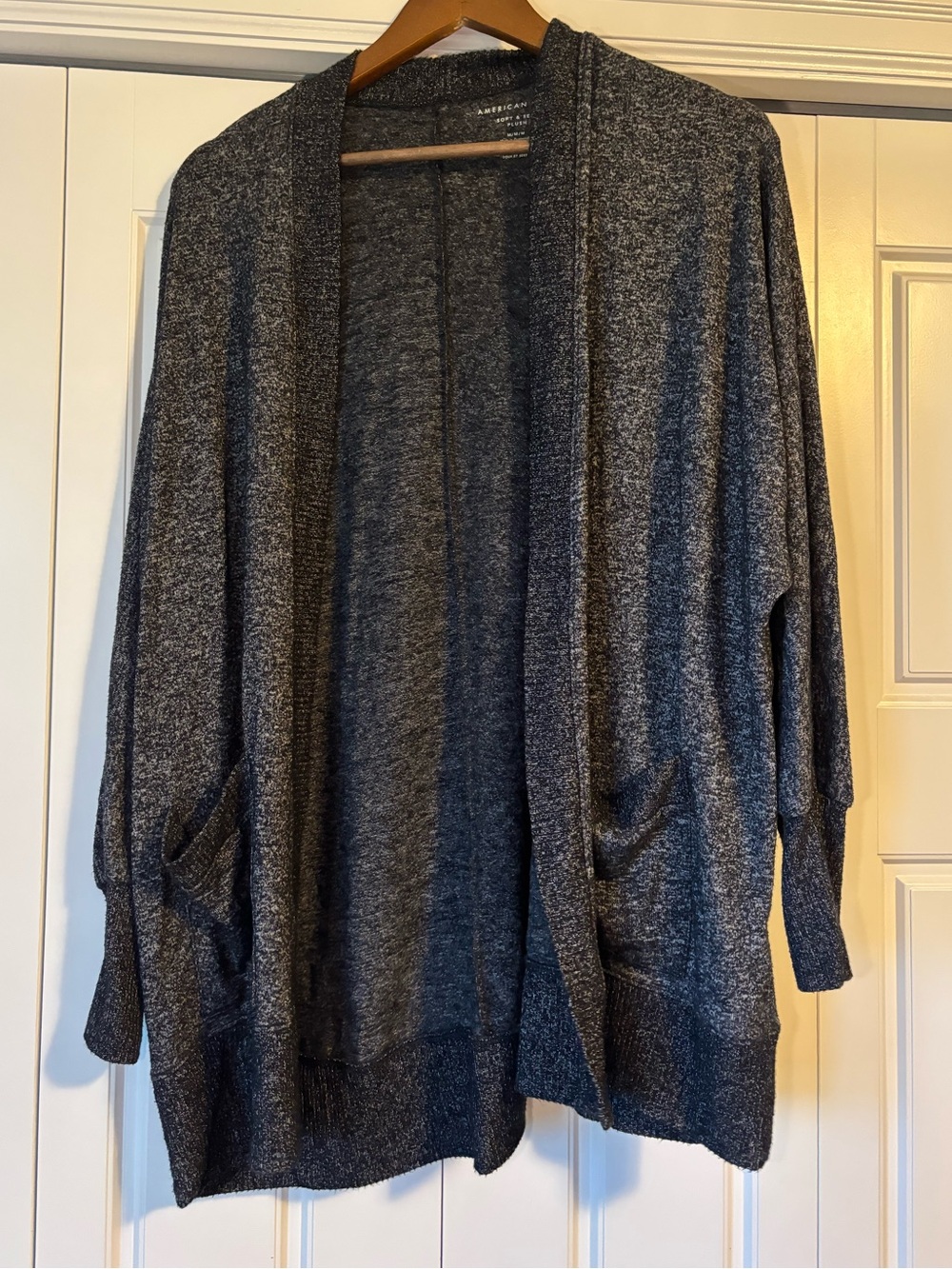 American Eagle, charcoal heather open front cardigan